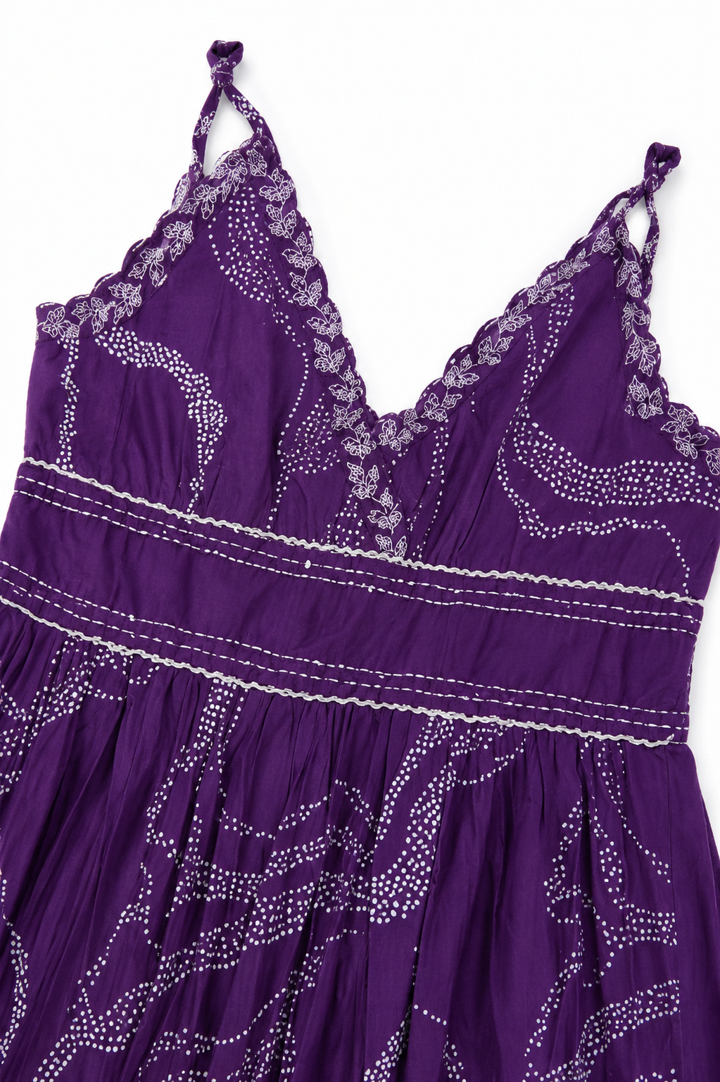 Purple Printed Cotton Dress