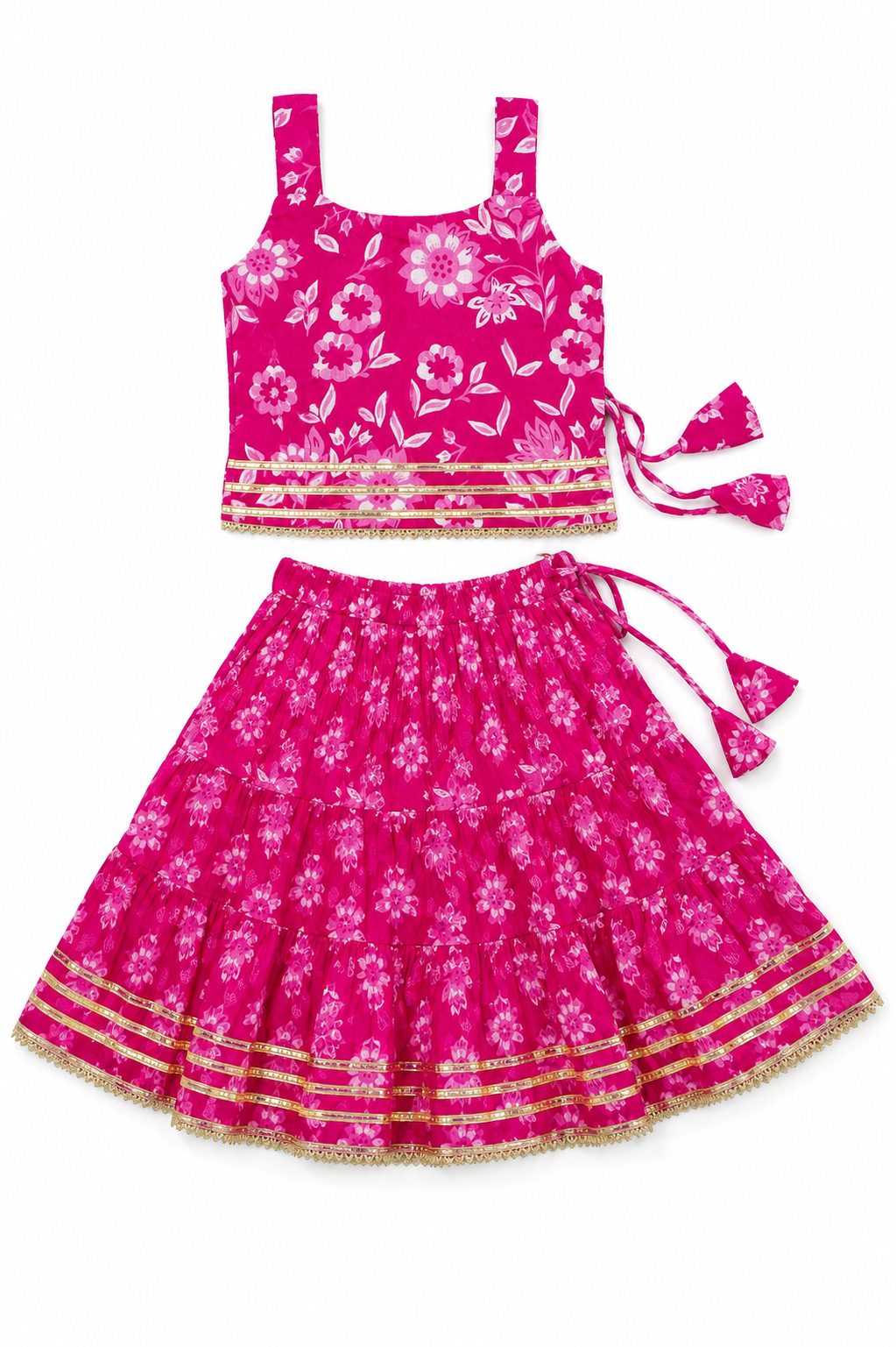Pink Floral Lehenga Choli