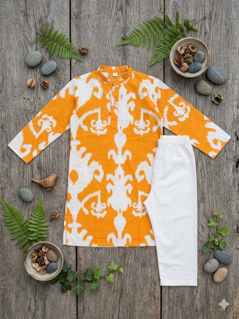 Royal Orange Kurta Set