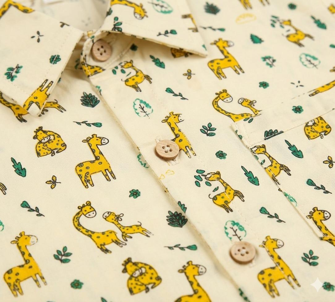 Giraffe Print Cotton Shirt