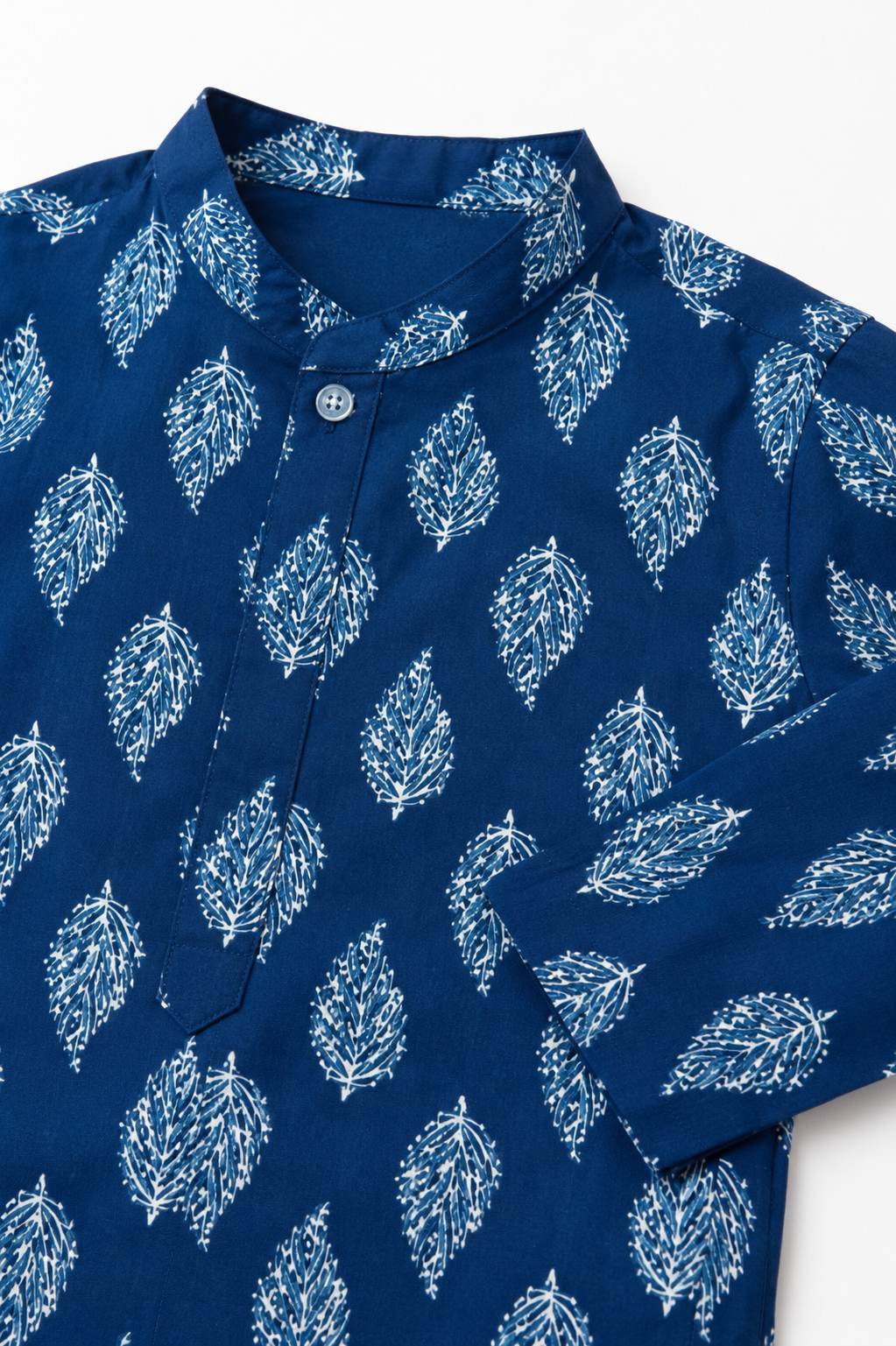 Navy Blue Cotton Kurta Pajama Set