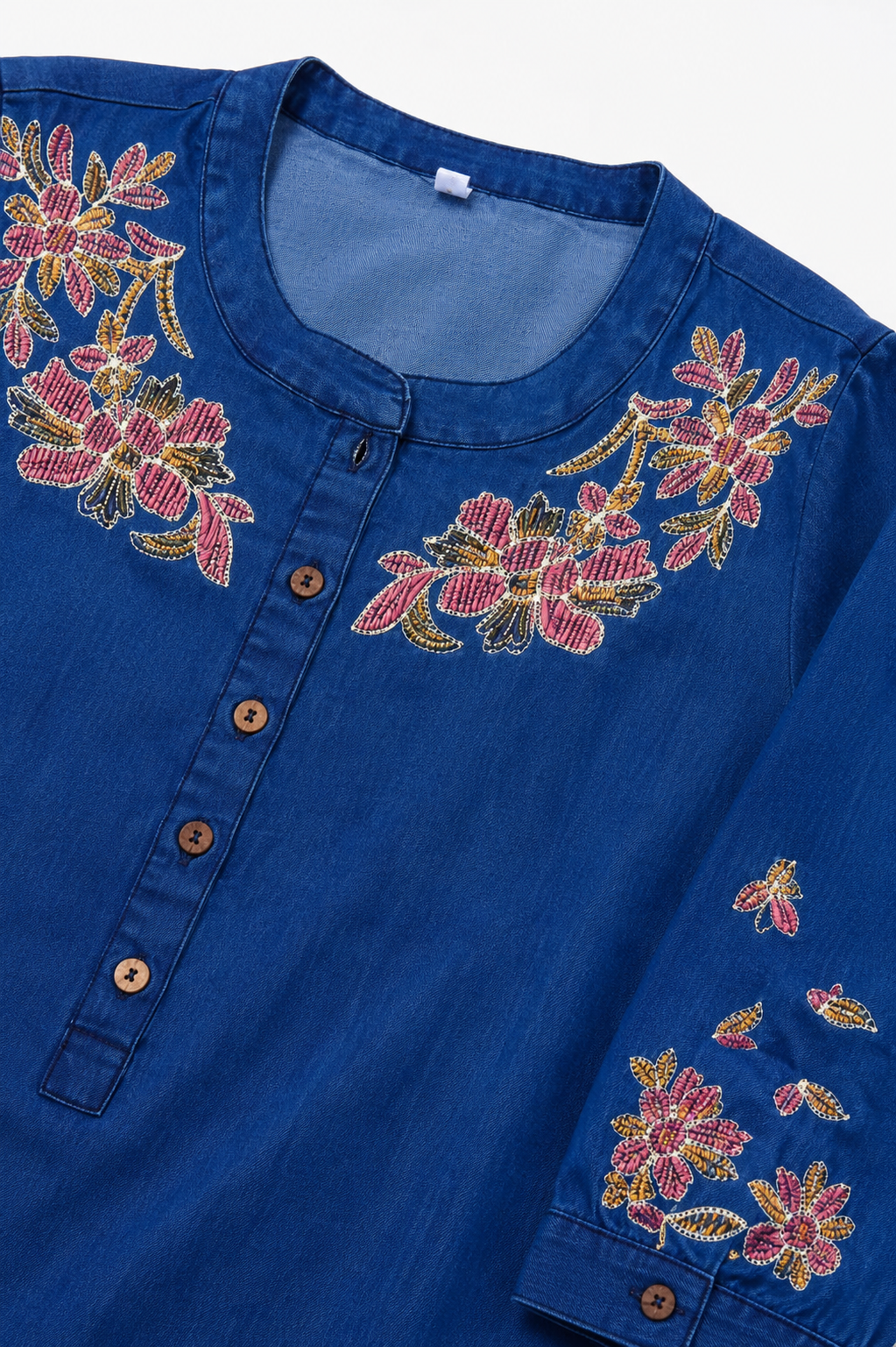 Blue Embroidered Denim Co-Ord Set