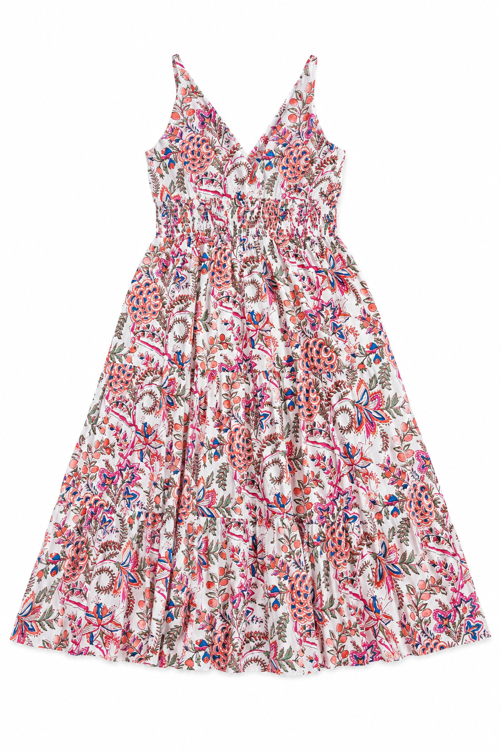 Pink Floral Printed Cotton Dress