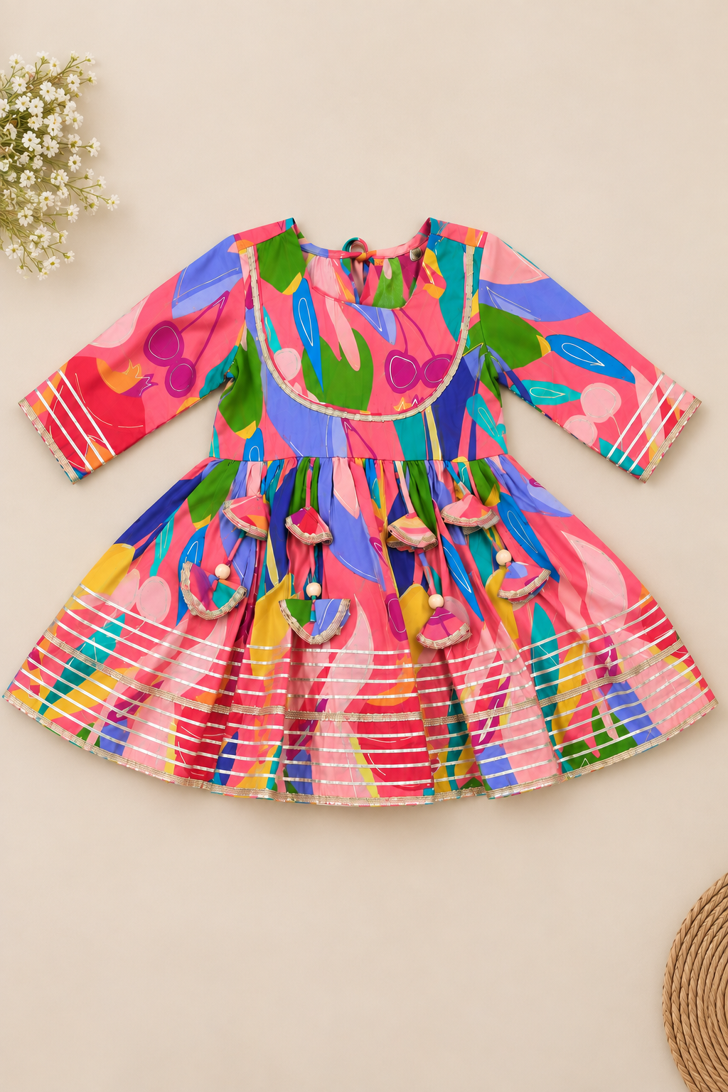 Multicolor Kurti Dhoti Set | Festive Ethnic Wear for Girls