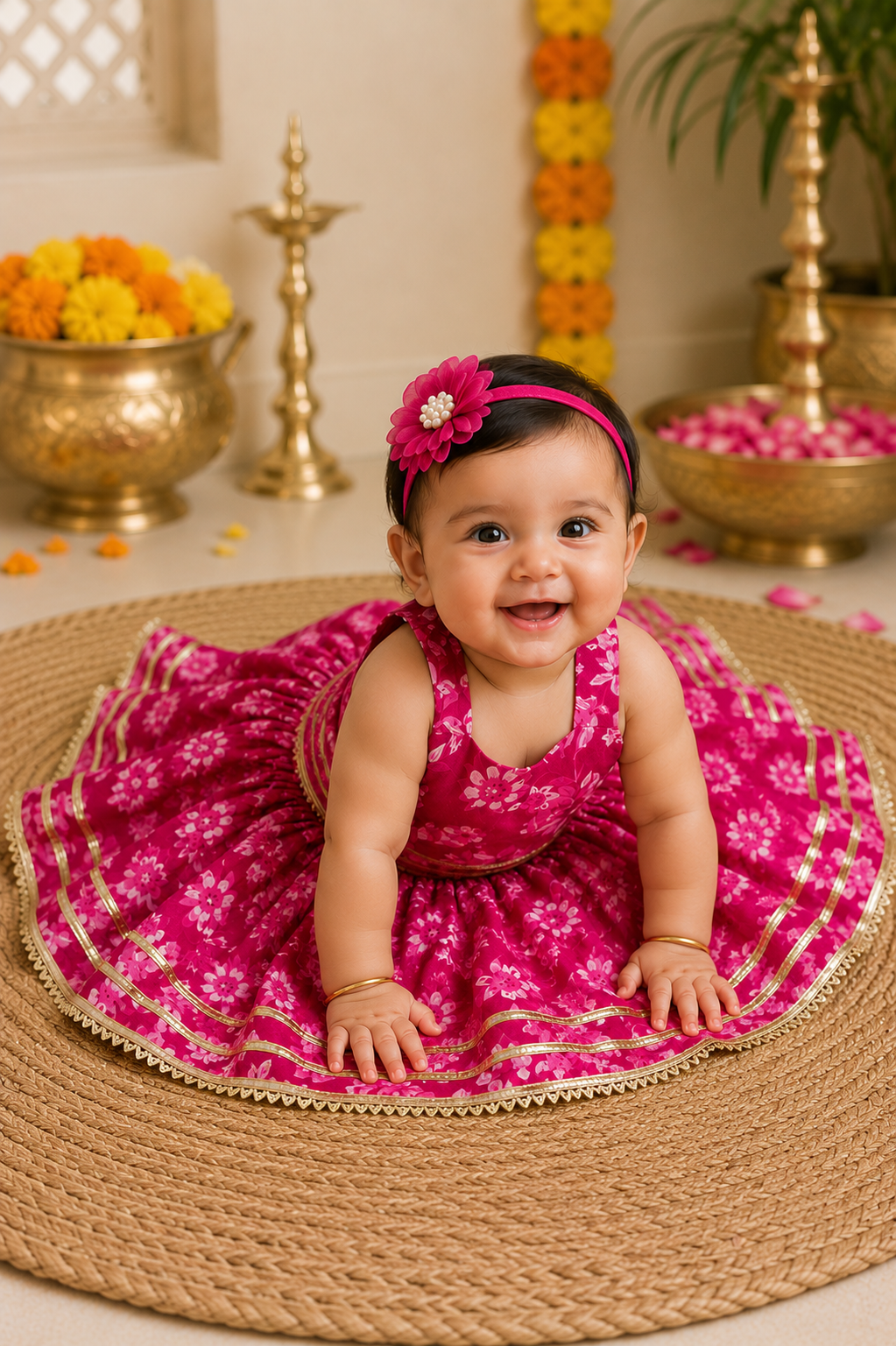 Pink Floral Lehenga Choli
