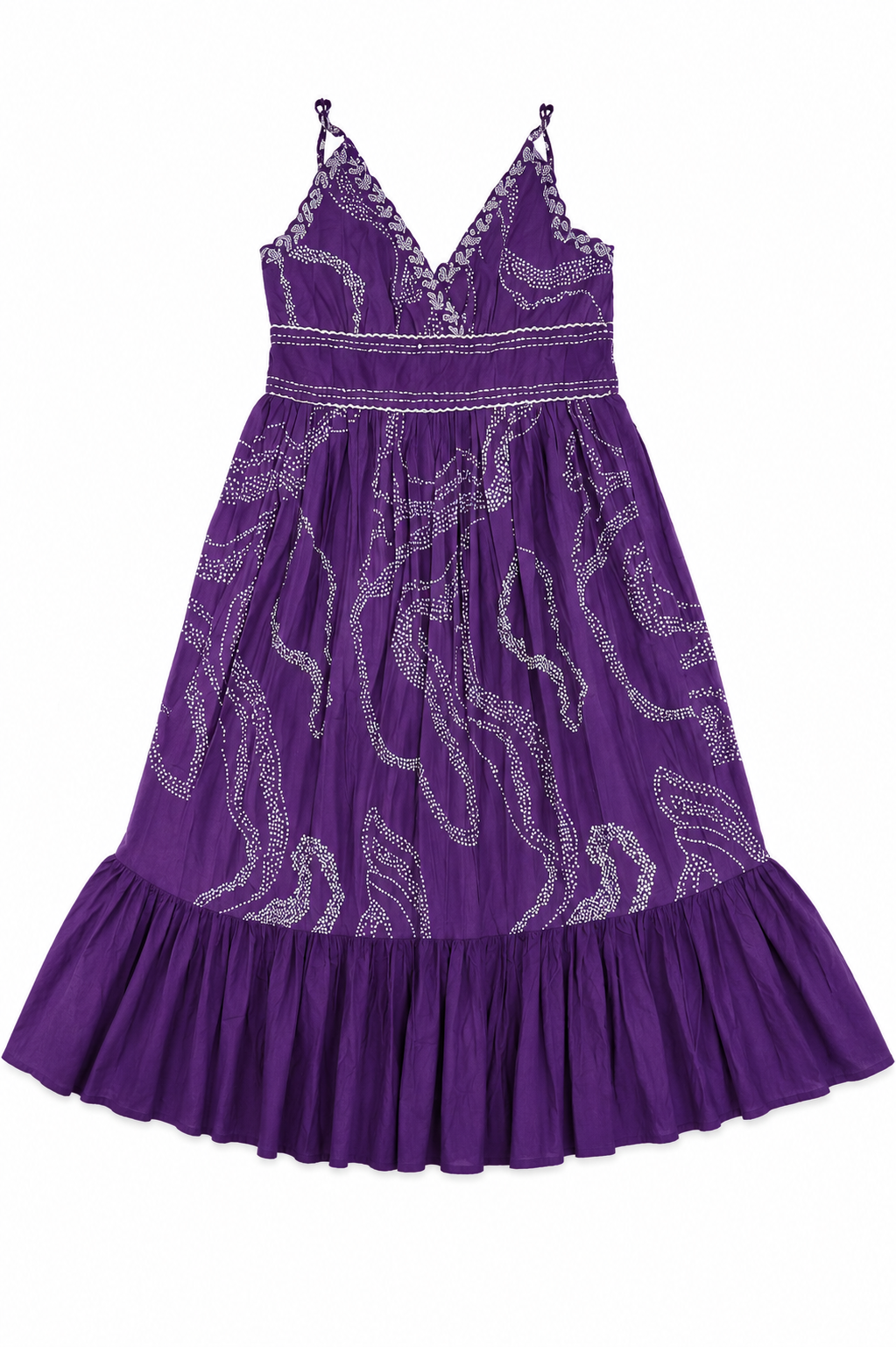 Purple Printed Cotton Dress