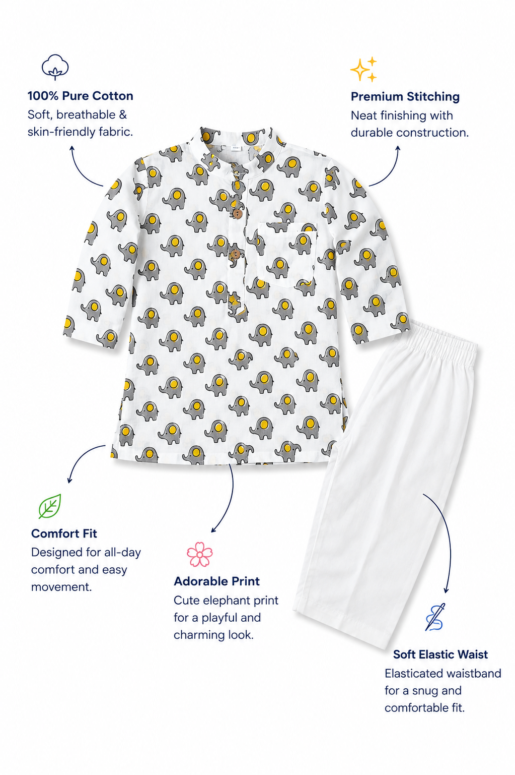 Elephant Kurta Set