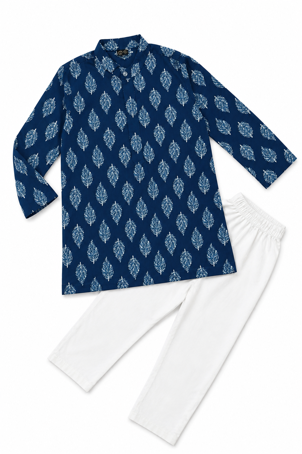 Navy Blue Cotton Kurta Pajama Set