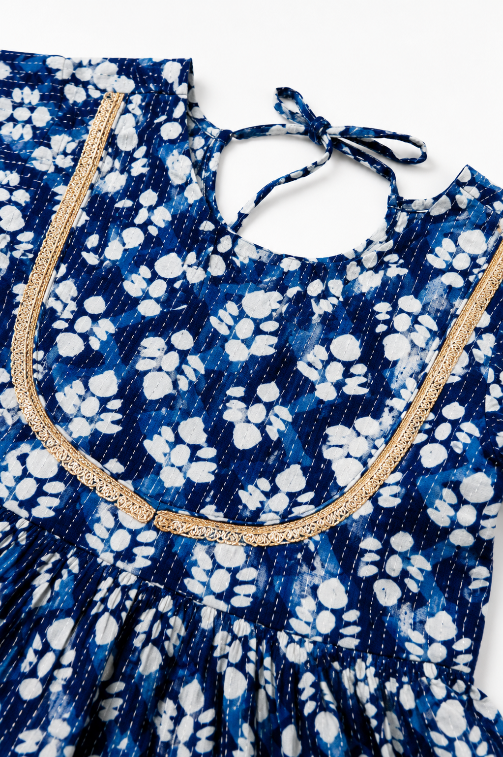 Blue Printed Peplum Kurti with Dhoti Pants | Pure Cotton Ethnic Set