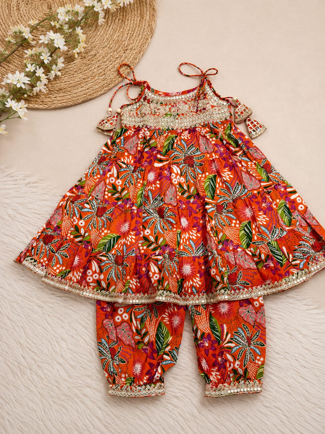 Floral Dori Shoulder with Afghani Pant