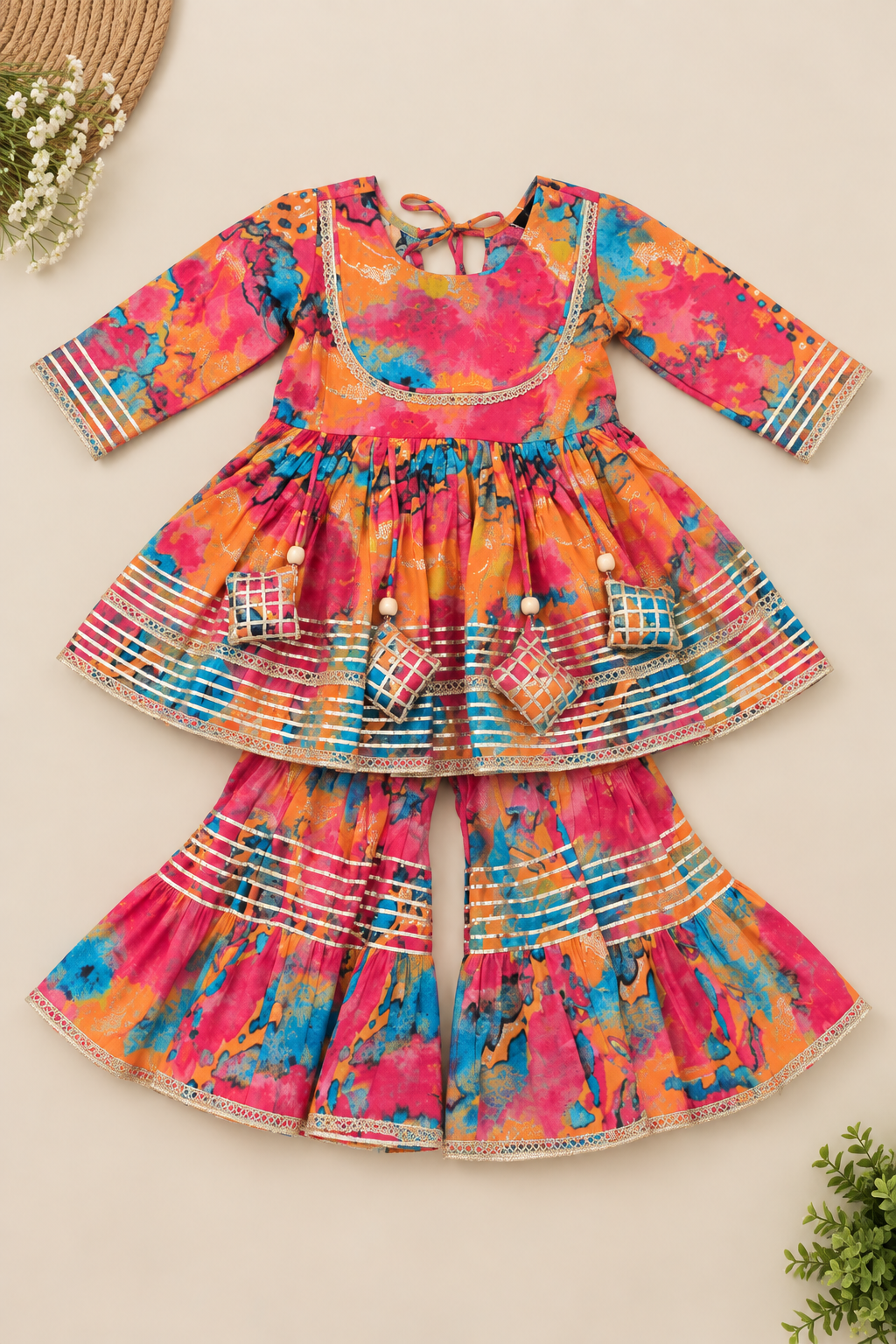 Multicolour Kurti Sharara Set