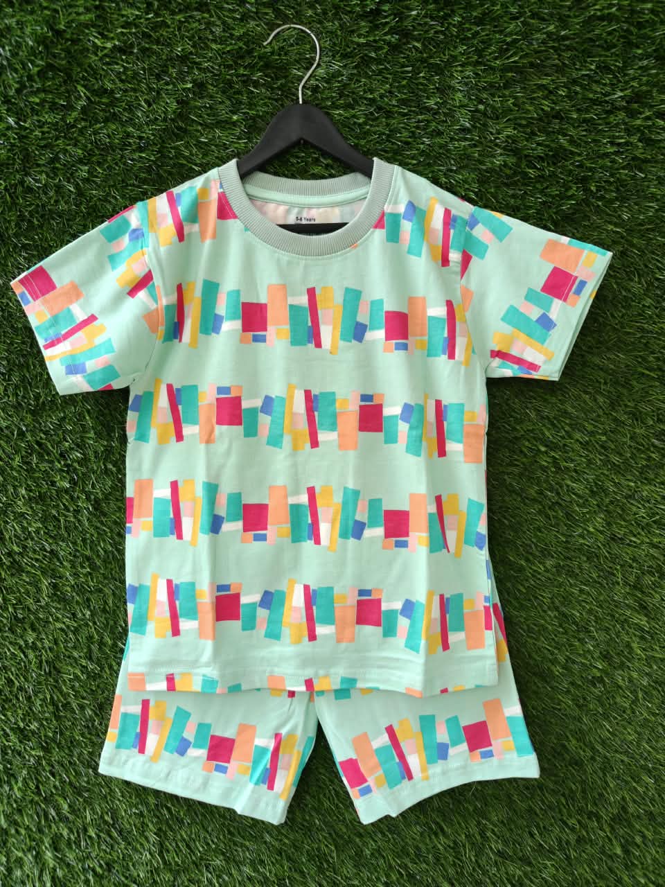 Multicolour Printed T-Shirt & Shorts Co-ord Set