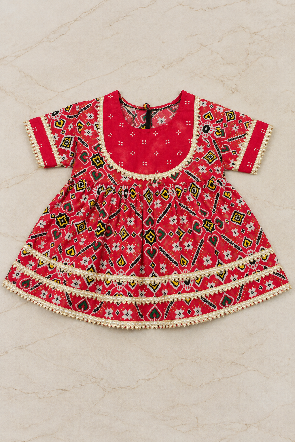 Red Pure Cotton Kurti Dhoti Set