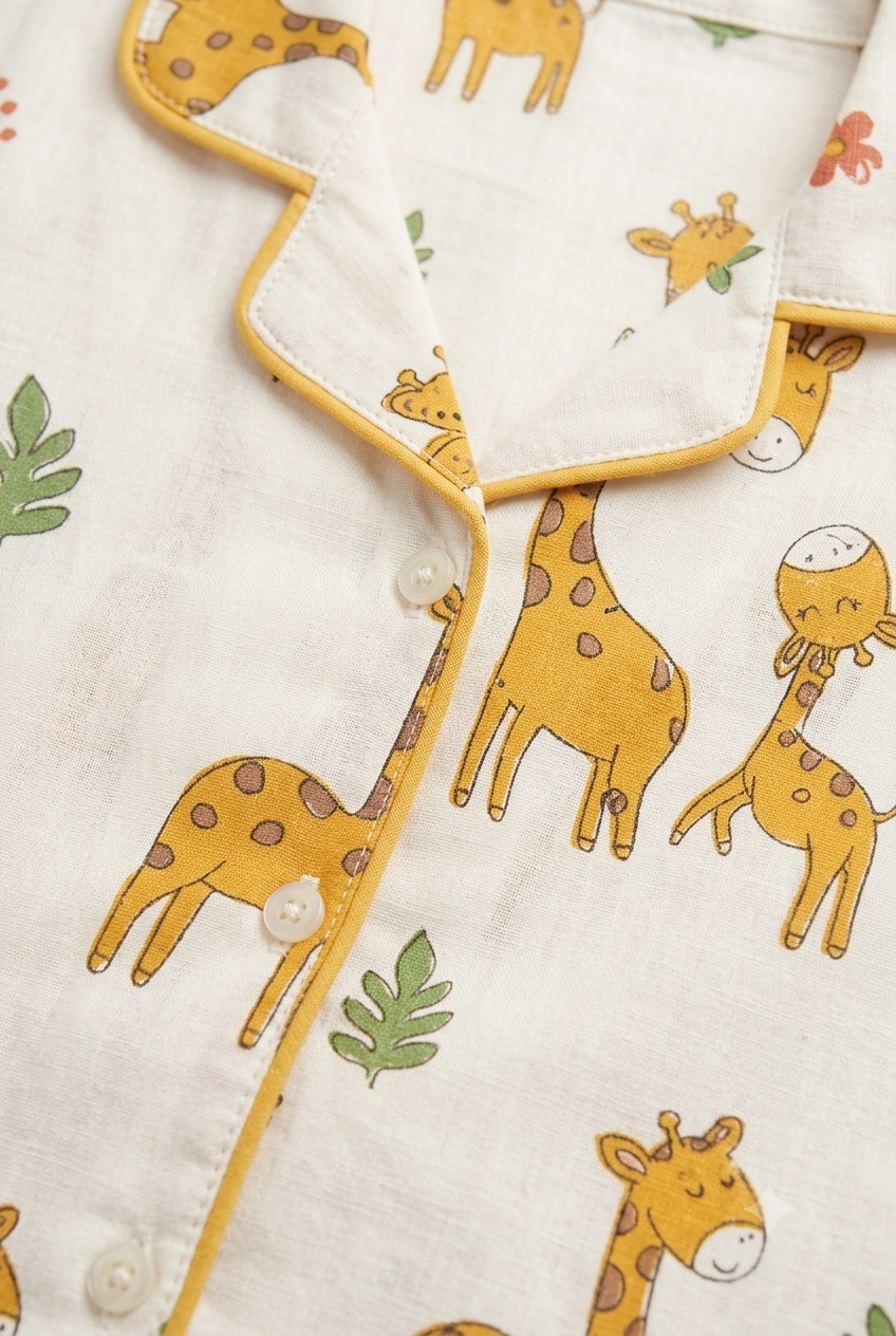 Pure Cotton Giraffe Print Night Suit