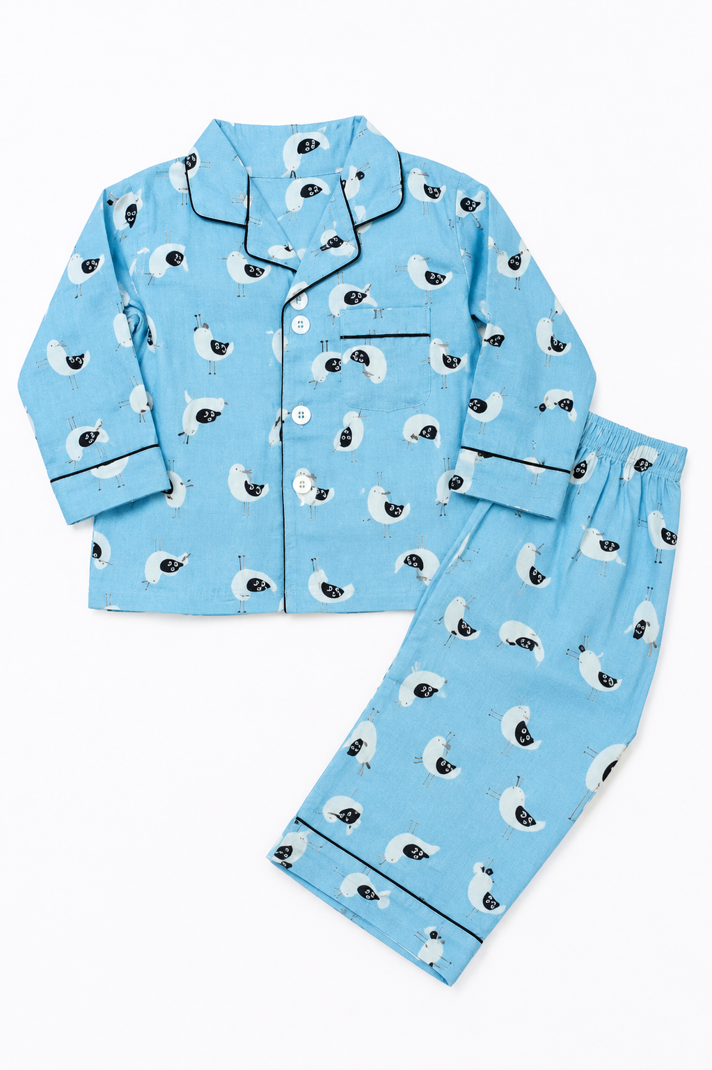 Blue Bird Print Night Suit