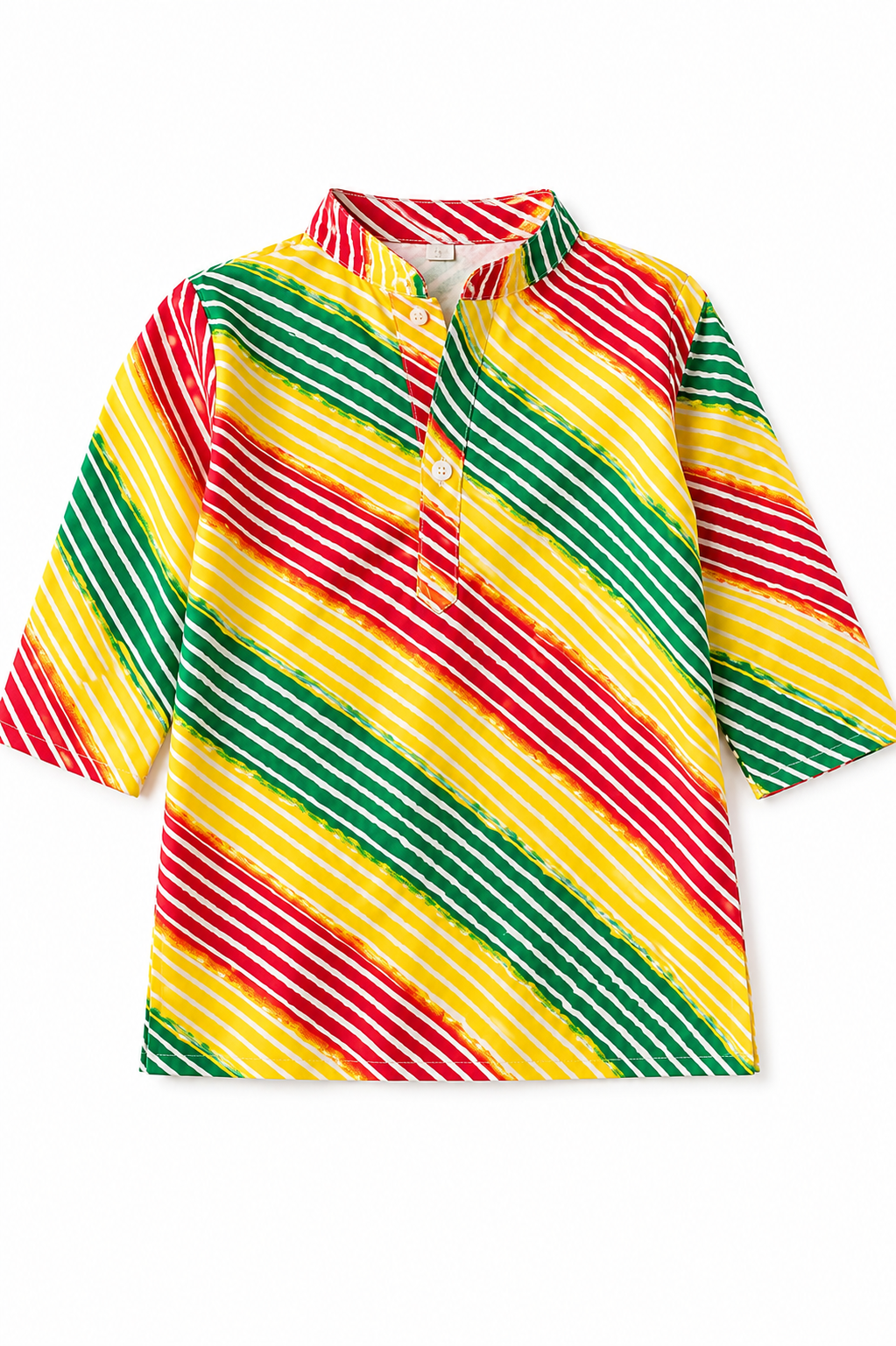 Multicolor Leheriya Print Pure Cotton Kurta Pyjama Set