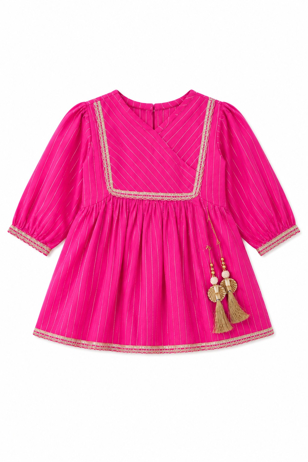 Pink Pure Cotton Peplum Top with Afgani Pant Set