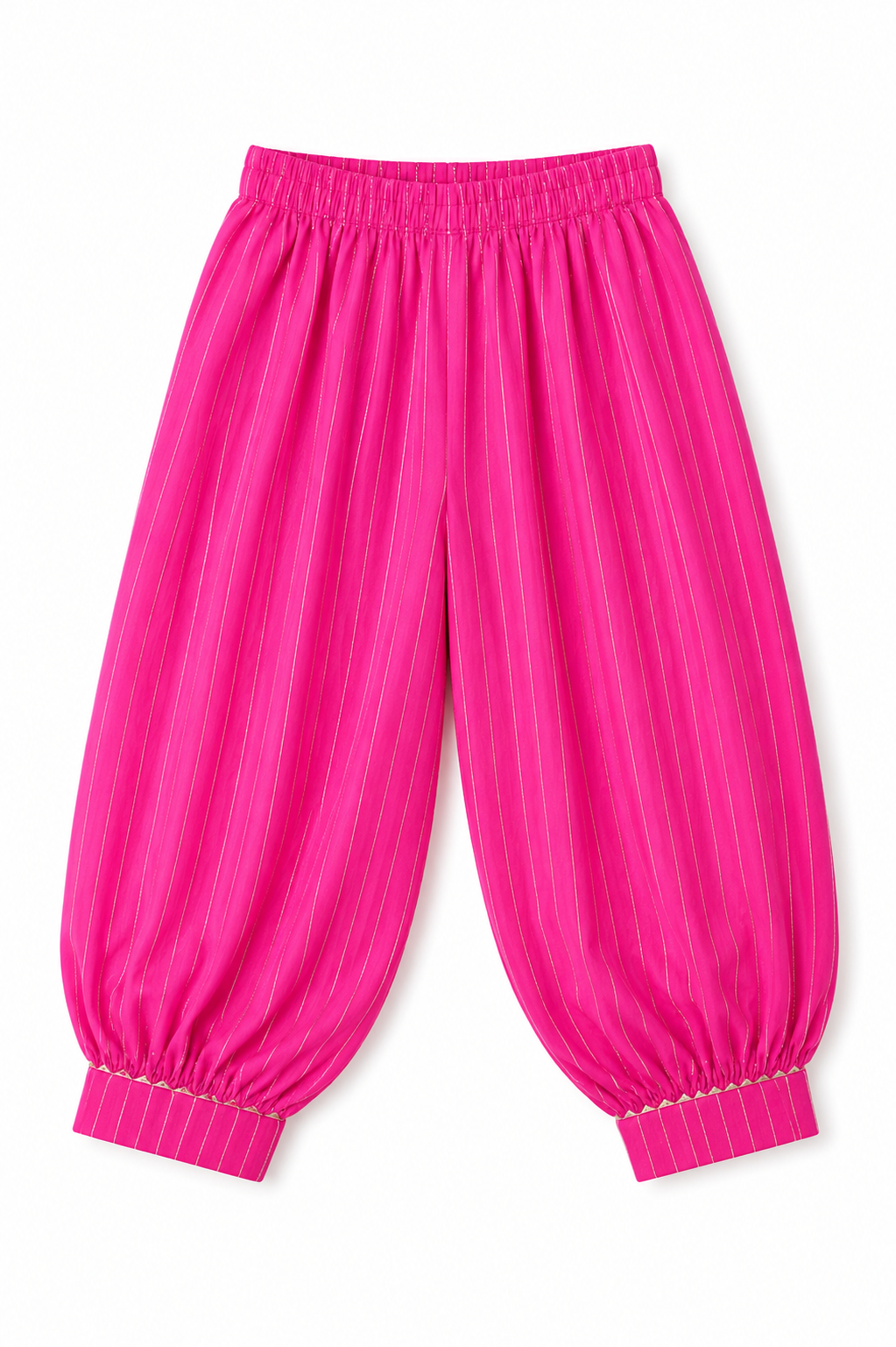 Pink Pure Cotton Peplum Top with Afgani Pant Set