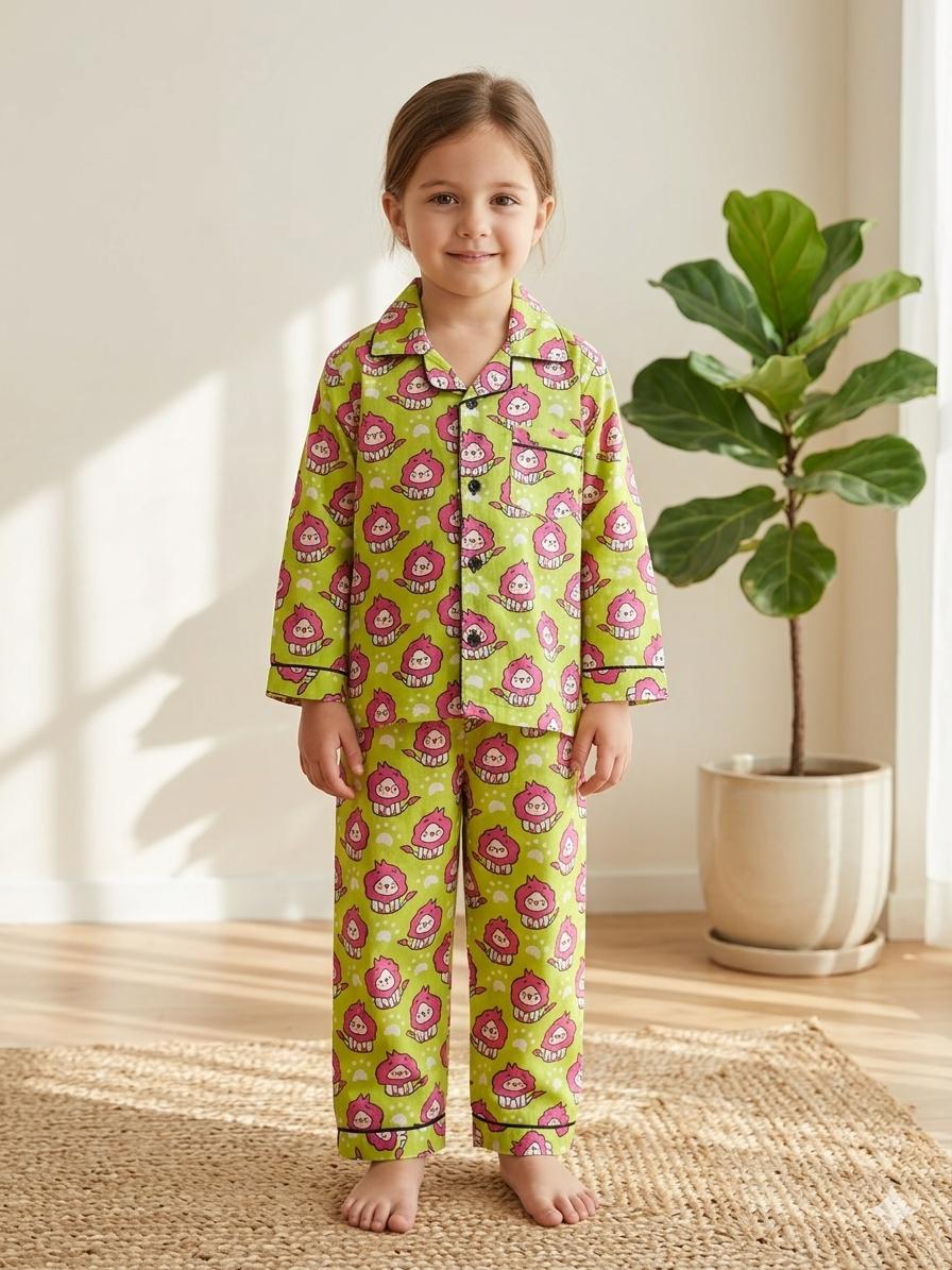Cute Cartoon Print Full Sleeve Night Suit