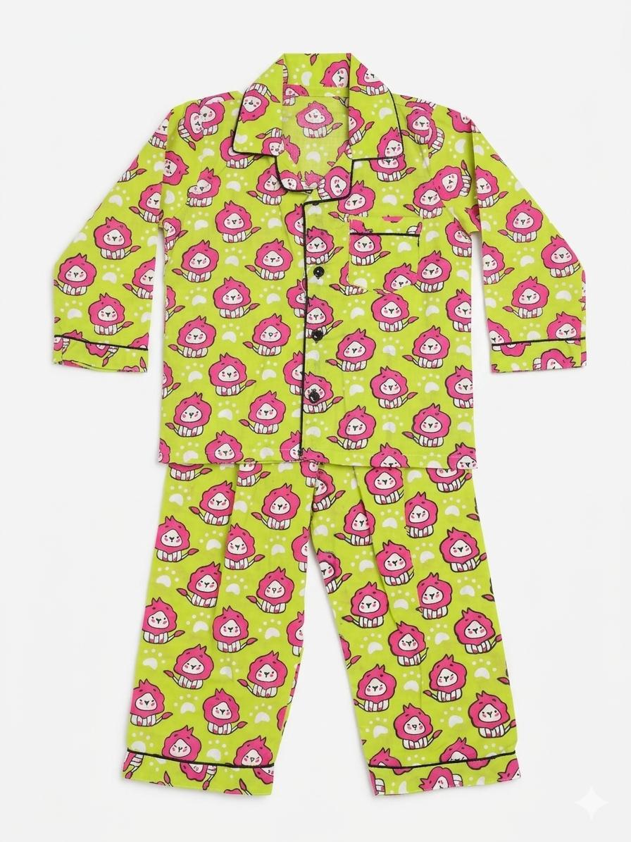 Cute Cartoon Print Full Sleeve Night Suit