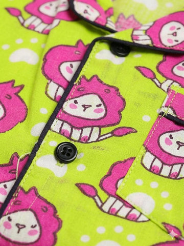 Cute Cartoon Print Full Sleeve Night Suit