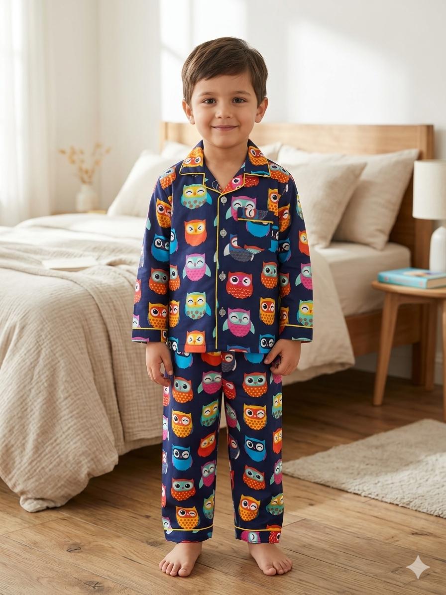 Dreamy Owl Cotton Night Suit