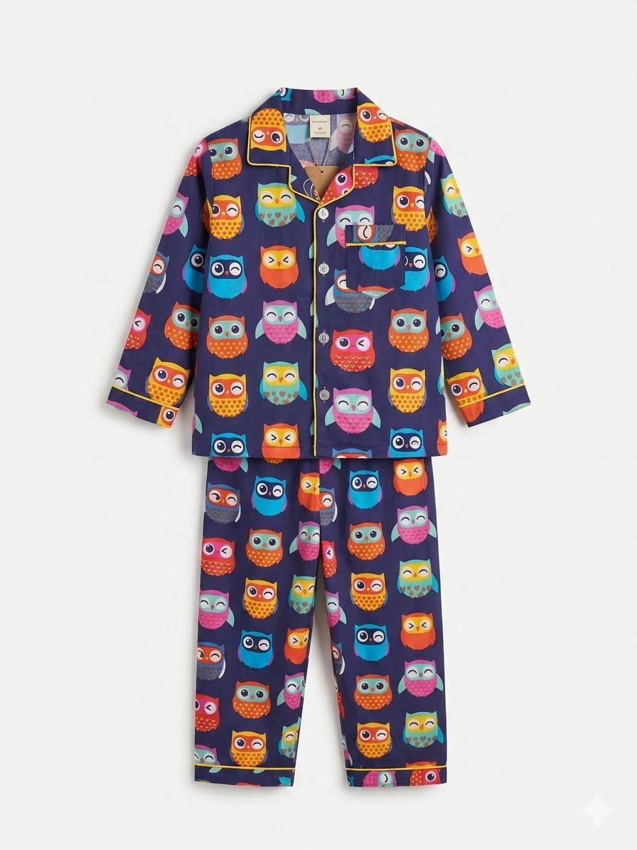 Dreamy Owl Cotton Night Suit