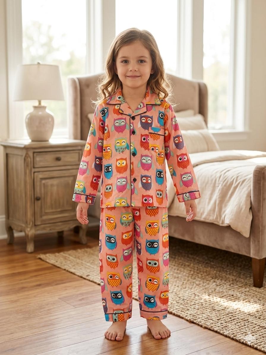 Sleepy Owl Cotton Night Suit