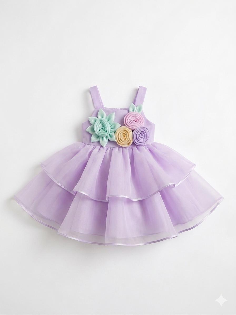 Lavender Floral Party Frock