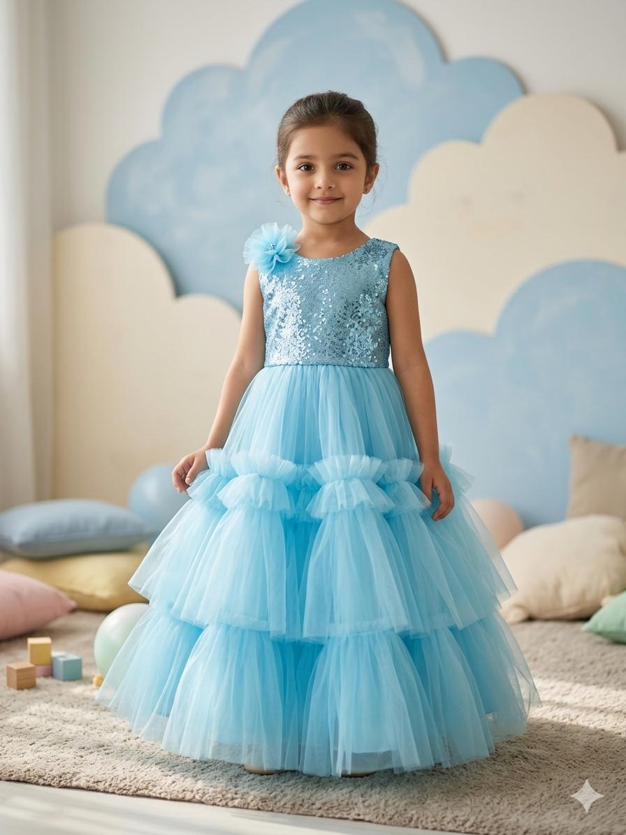 Sky Blue Princess Party Gown