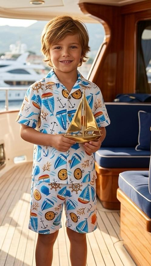 Nautical Print Cotton Co-ord Set