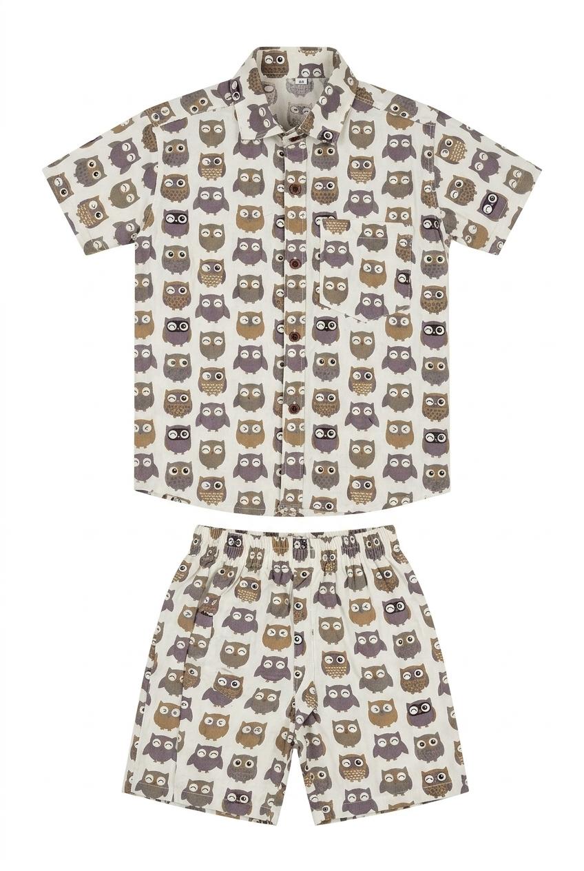 Owl Print Cotton Co-ord Set
