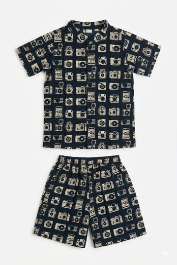 Green Camera Print Cotton Co-ord Set