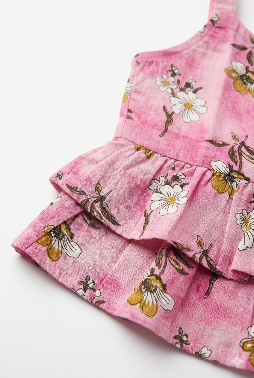 Pink Floral Peplum Co-ord Set