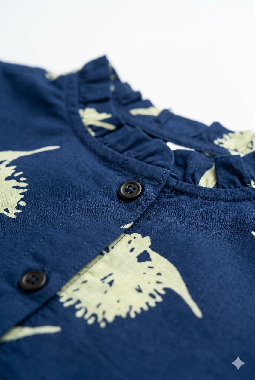 Navy Blue Floral Co-ord Set