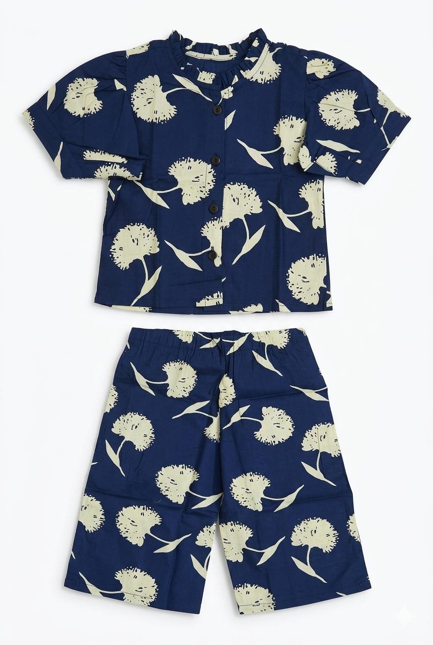 Navy Blue Floral Co-ord Set