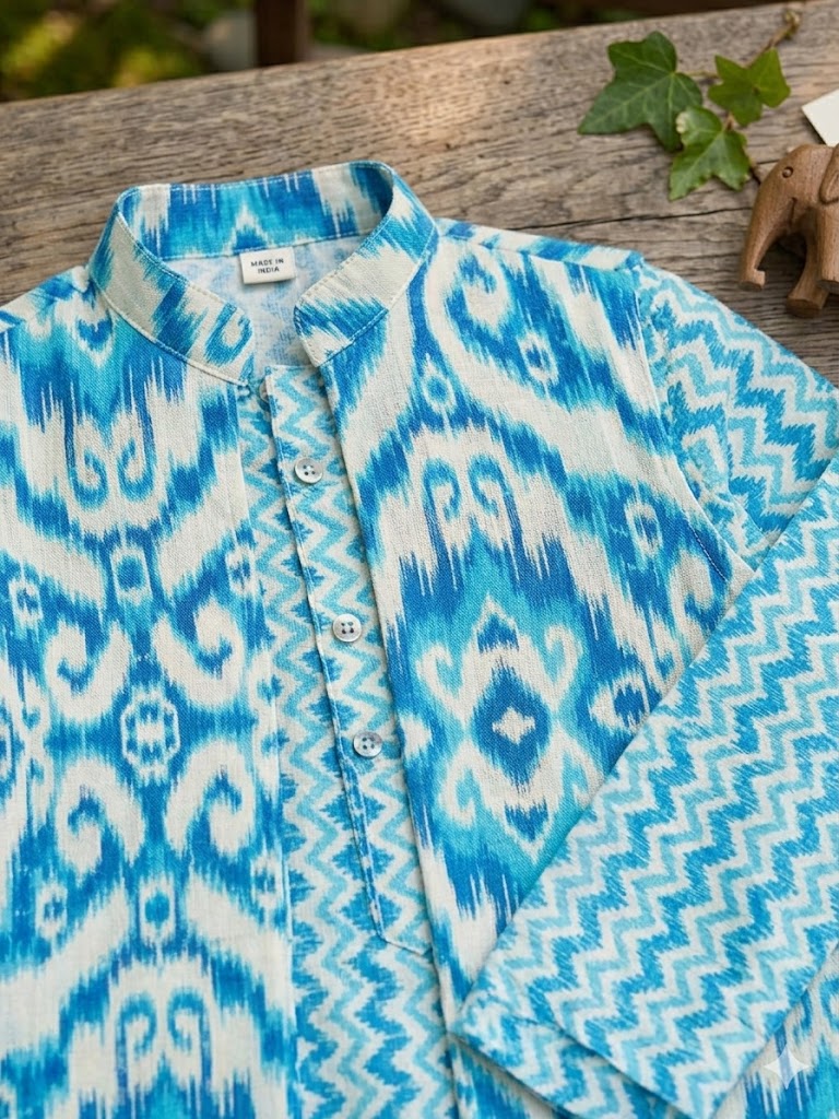 Aqua Kurta Jacket Set