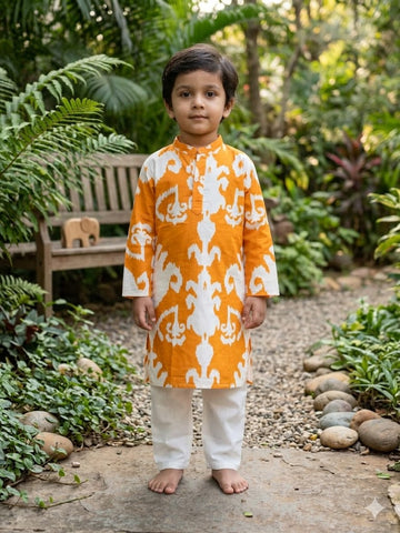 Royal Orange Kurta Set