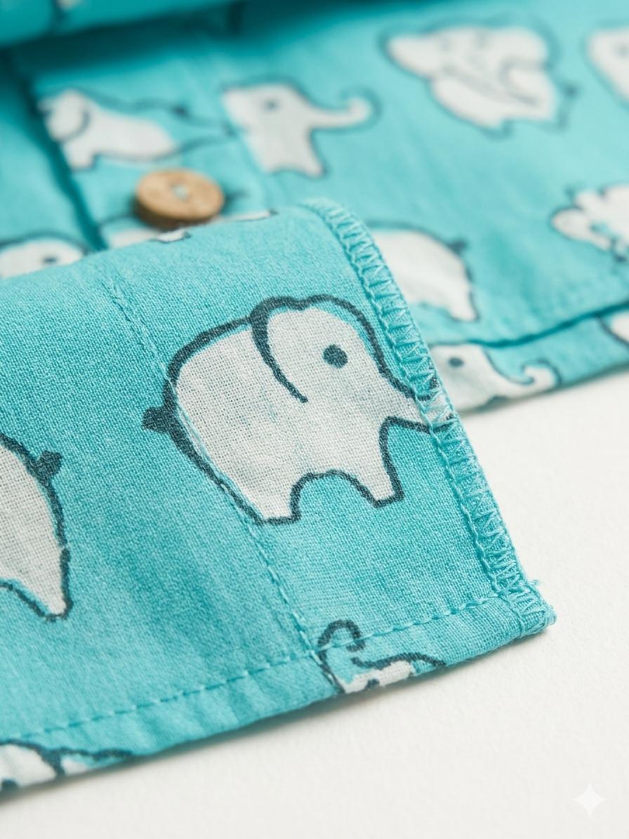 Elephant Print Cotton Shirt