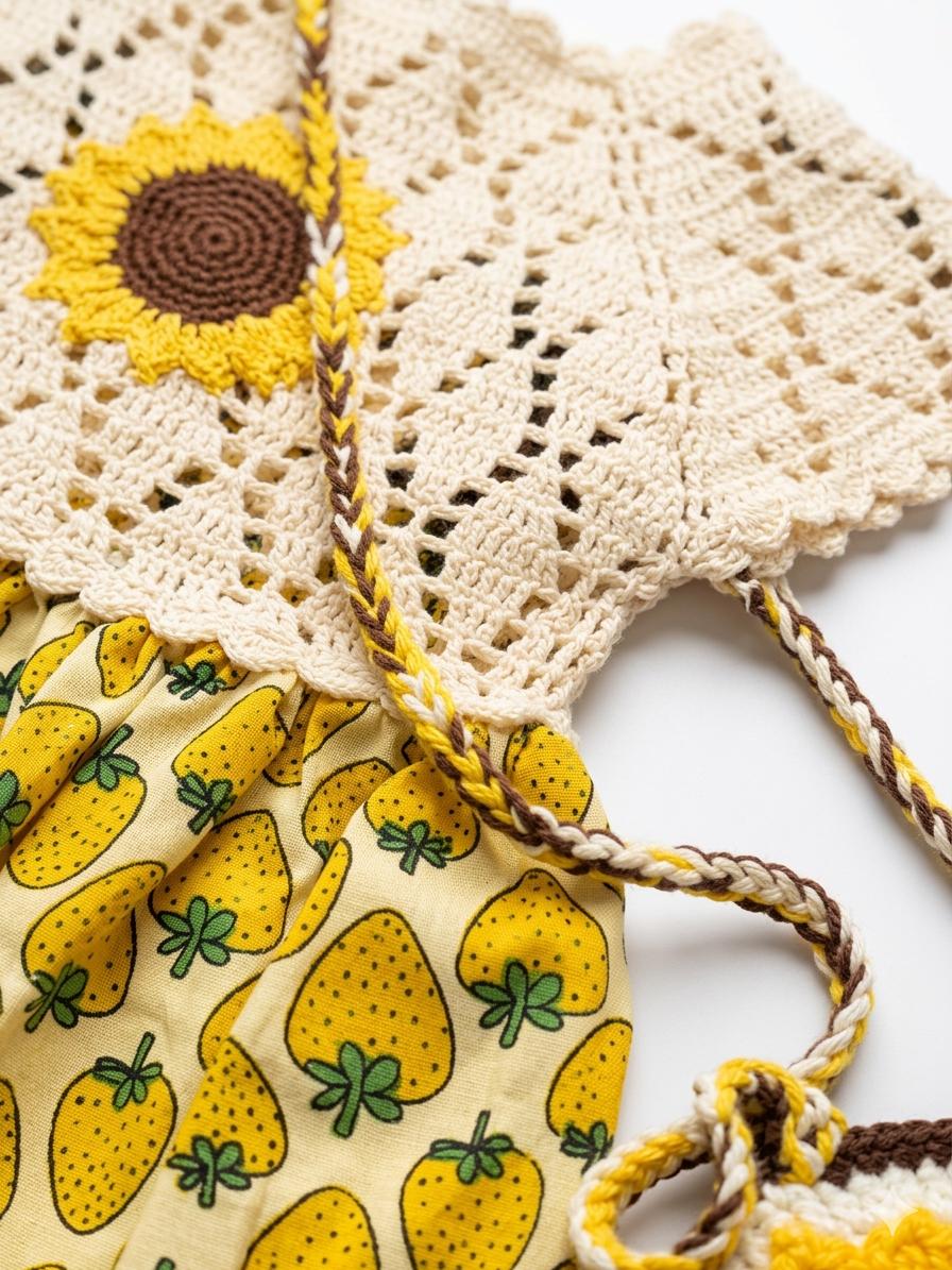Sunflower Crochet Dress Set